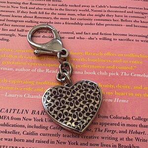 Coach Silver Signature Heart Key Charm
